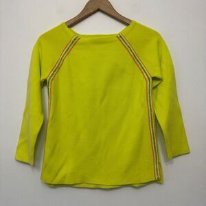 Crewcuts Lime Green Girls Sweater Side Stripes Brat Summer size 14